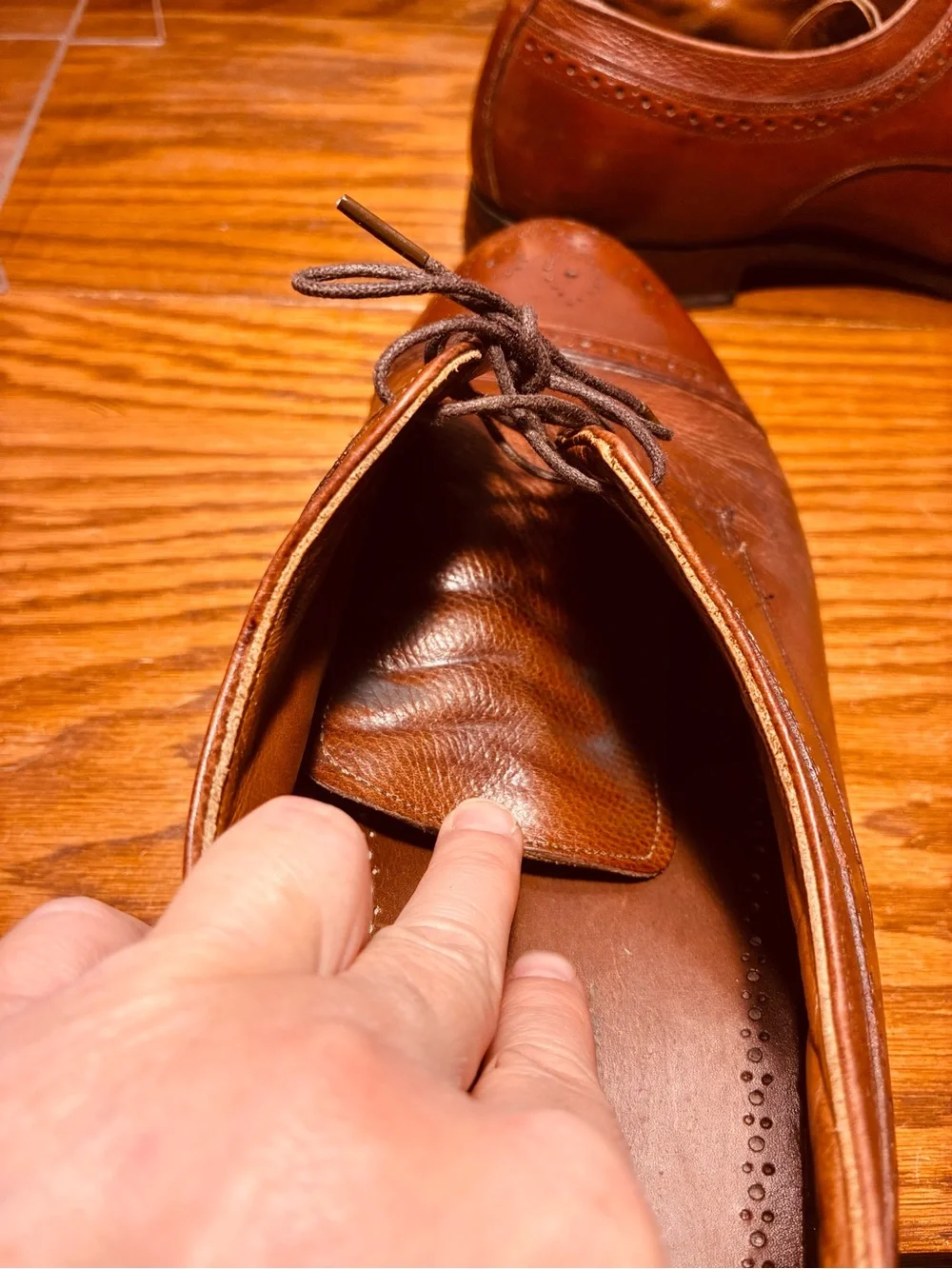 VTG Johnston & Murphy Brogue Wingtip Oxford Shoes Brown Leather Men’s Size 12